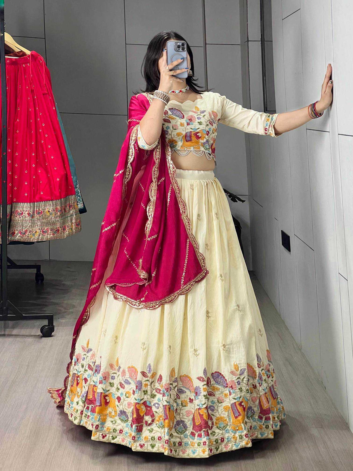 Soft Vichitra Designer Lehenga