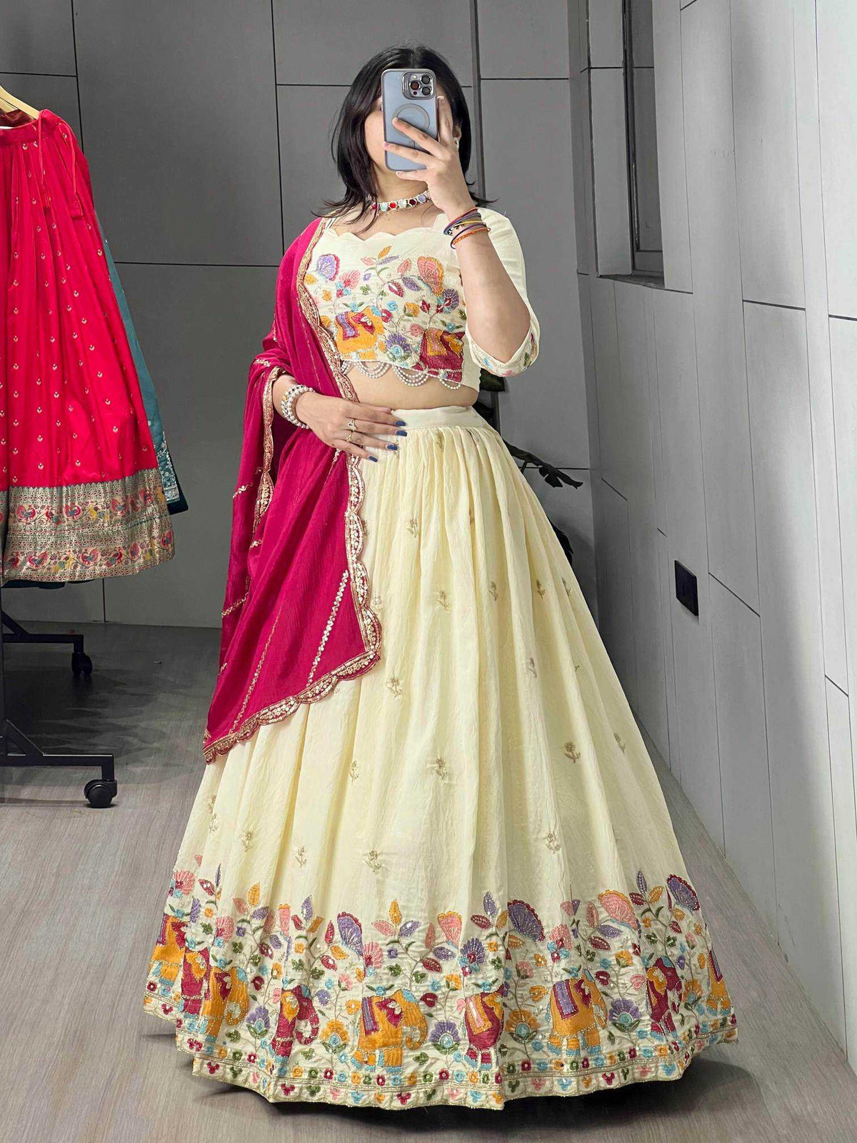 Soft Vichitra Designer Lehenga