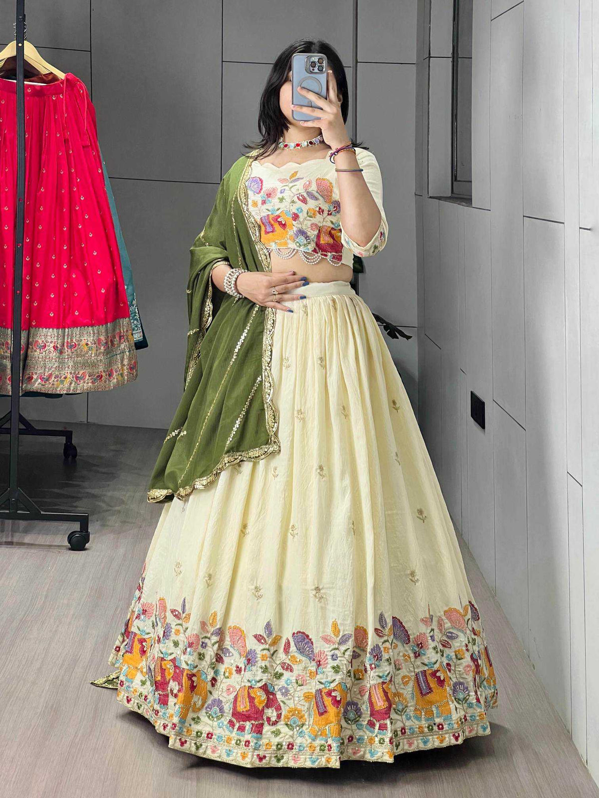 Soft Vichitra Designer Lehenga