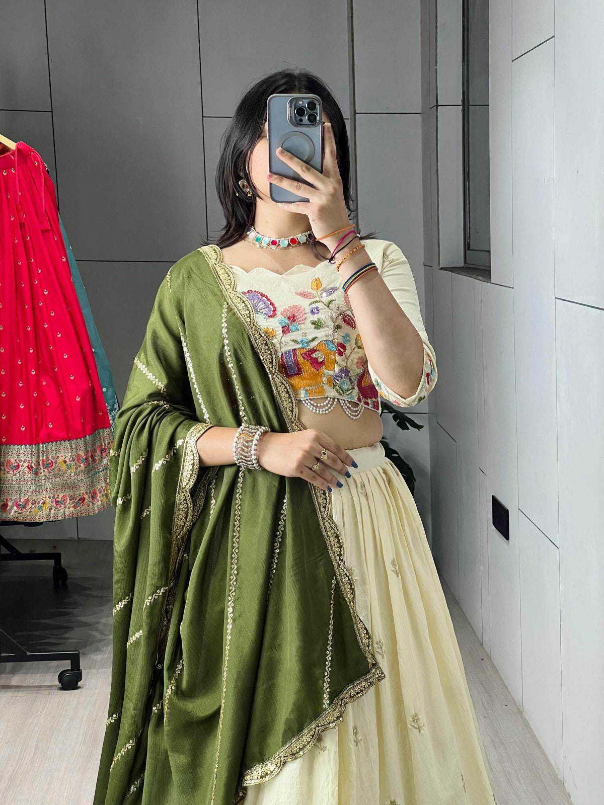 Soft Vichitra Designer Lehenga