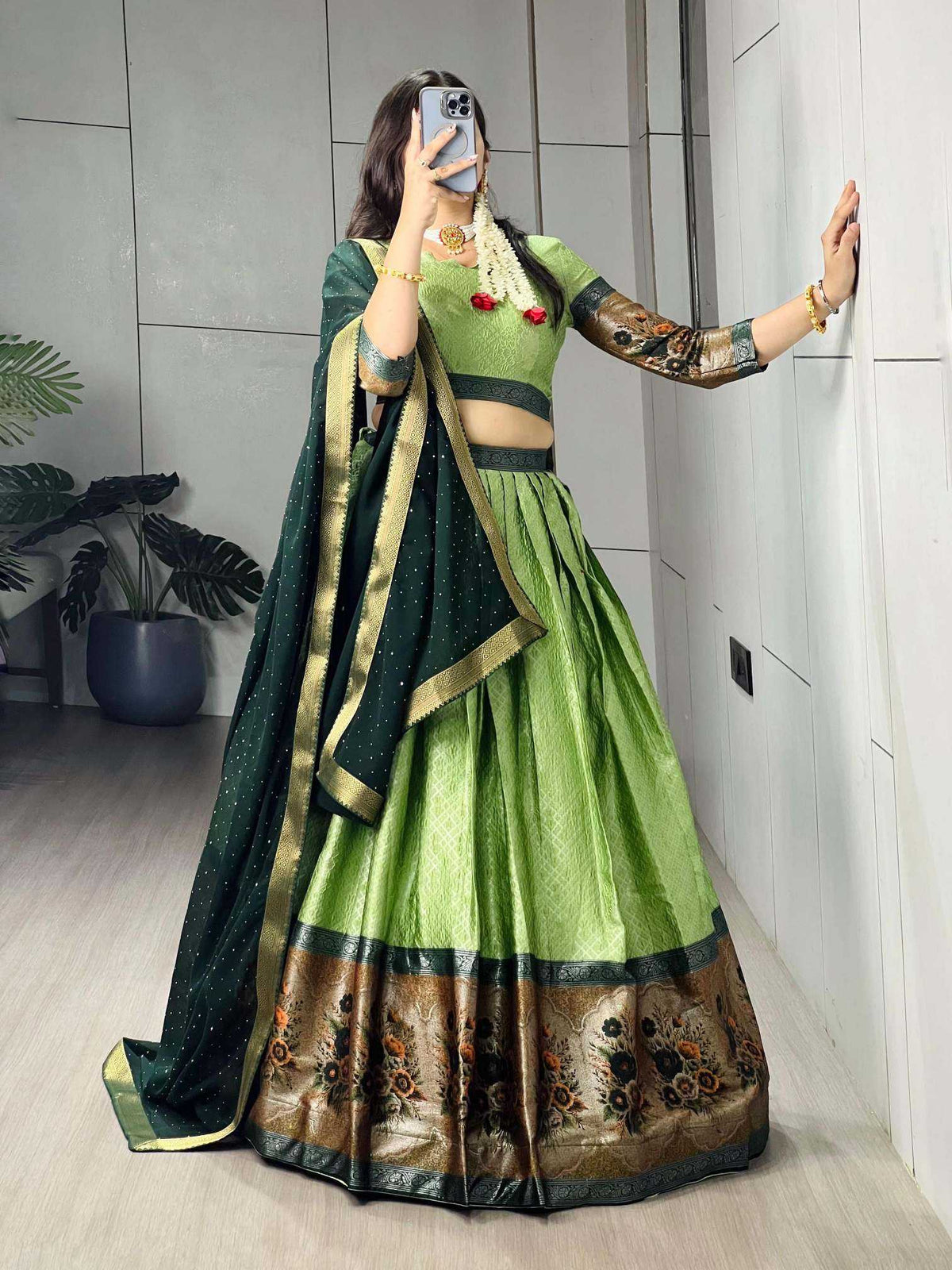 Silk Kalamkari Lehenga