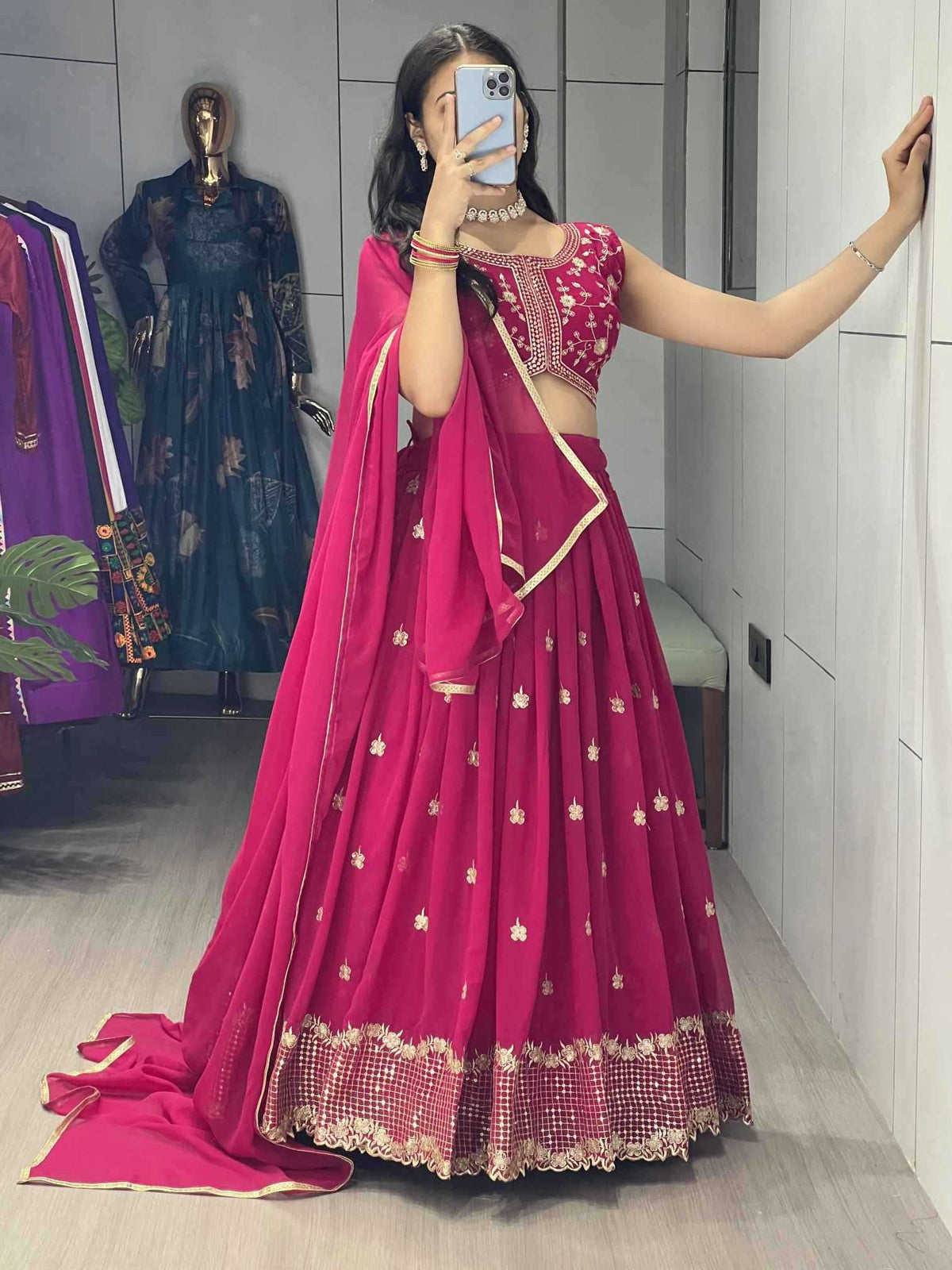 Georgette Embroidered Lehenga