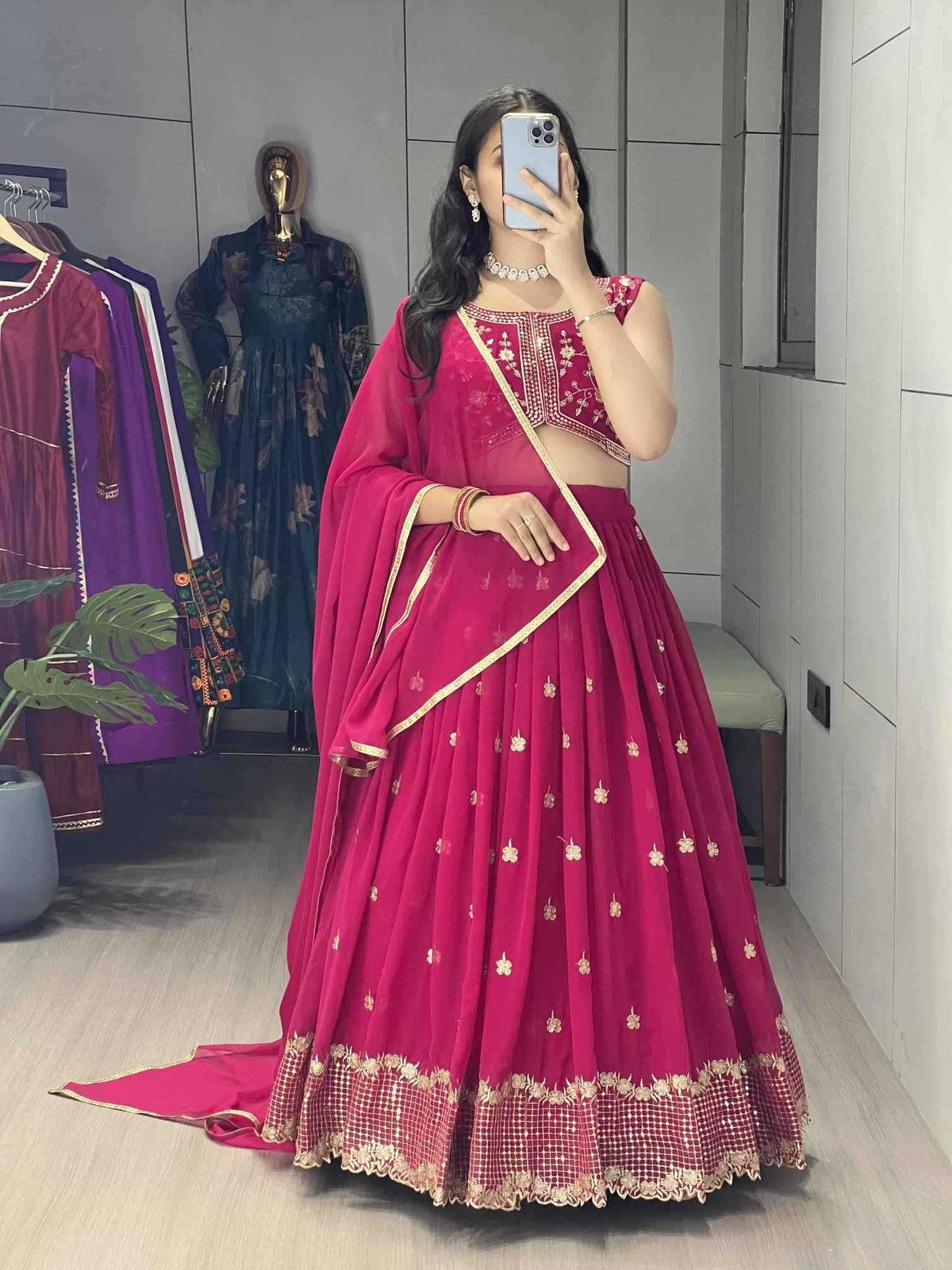 Georgette Embroidered Lehenga