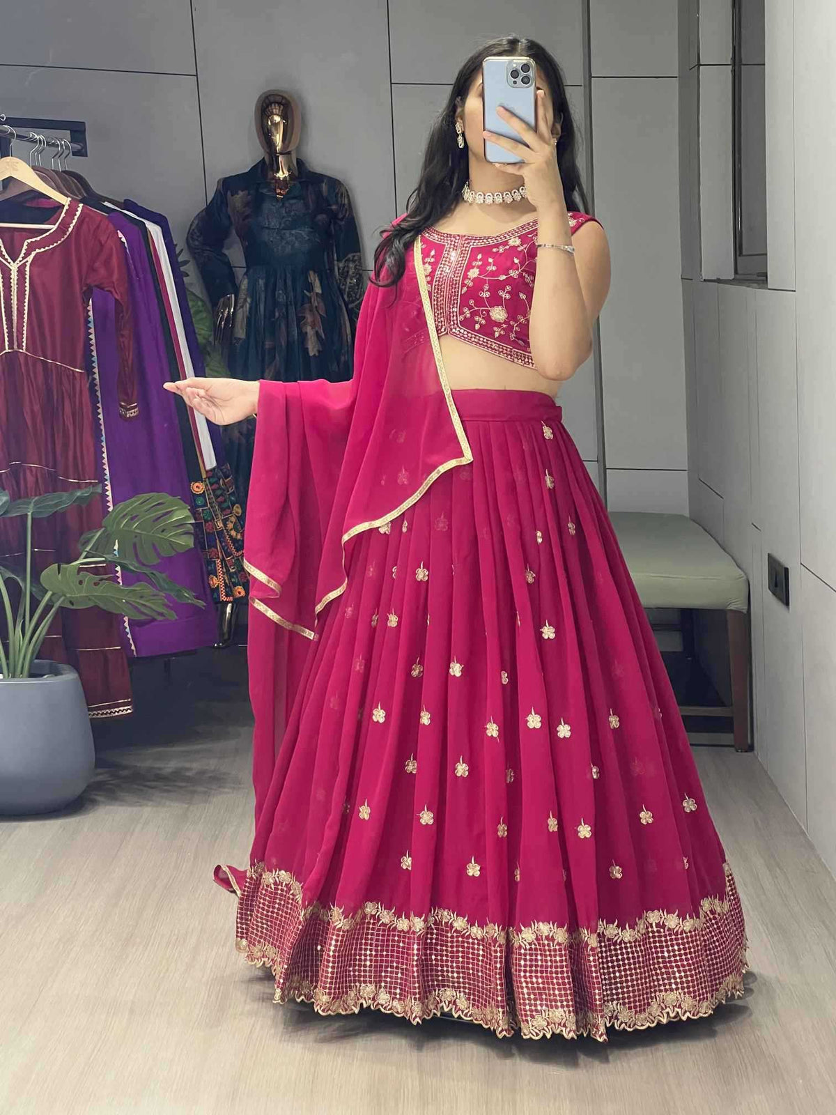 Georgette Embroidered Lehenga