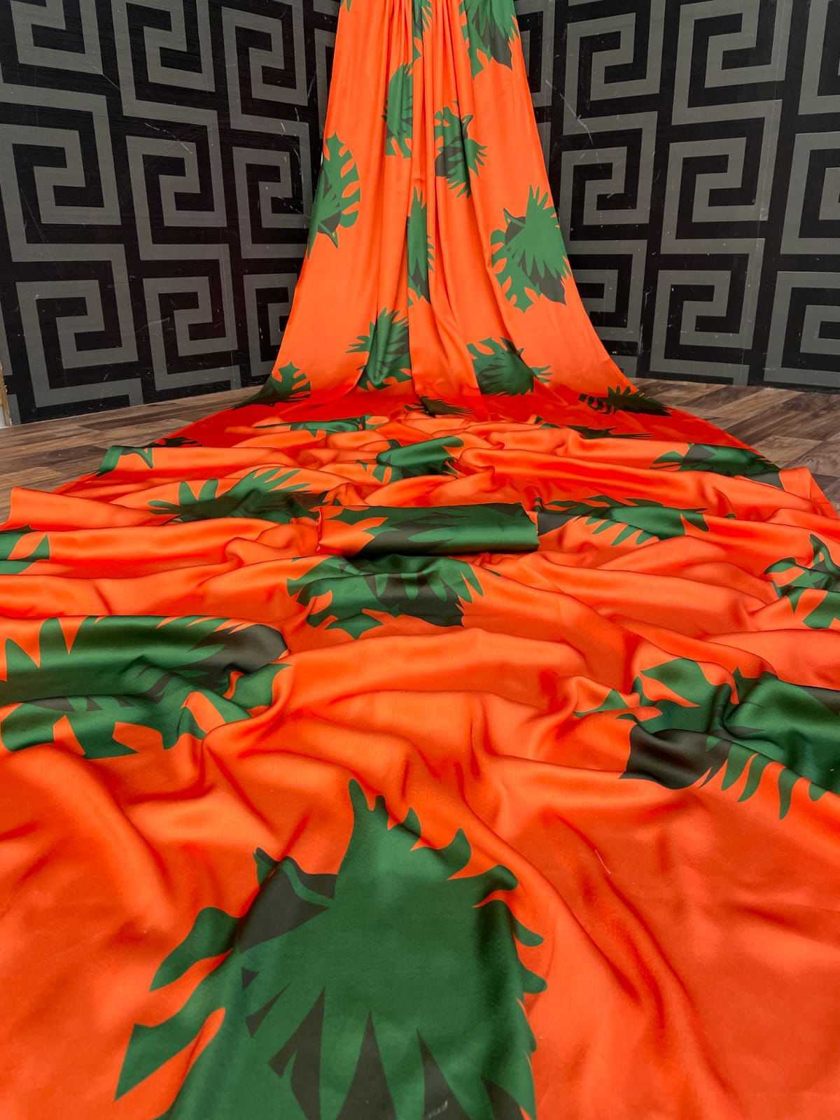 Floral Japan Sartin Designer Saree