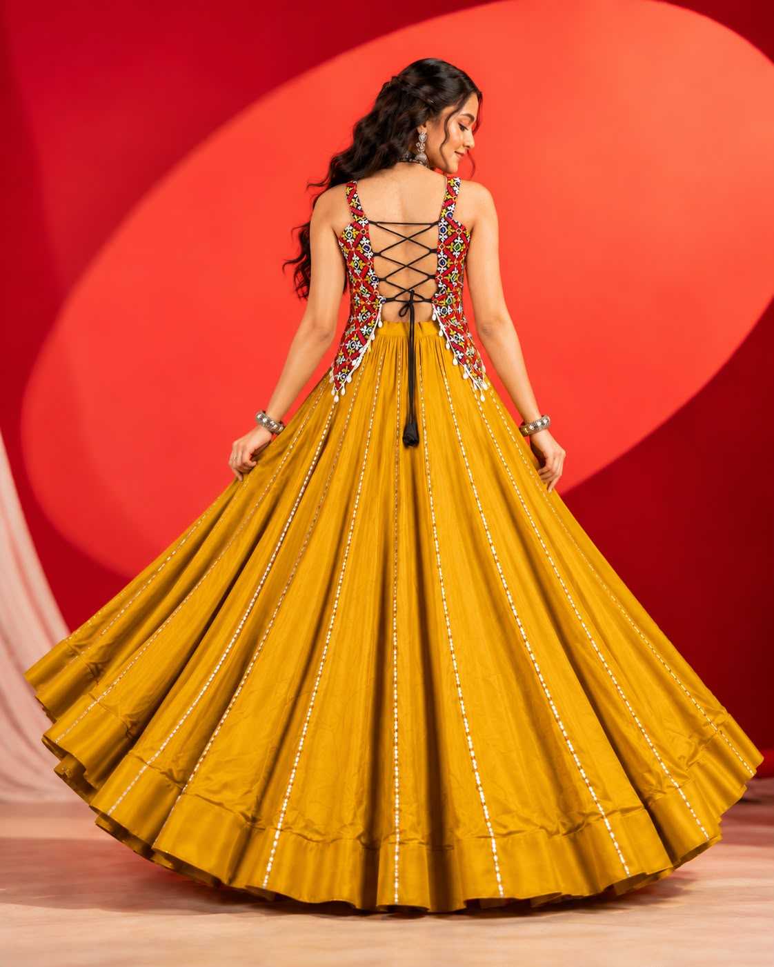 Kesariya Cotton Designer Lehenga