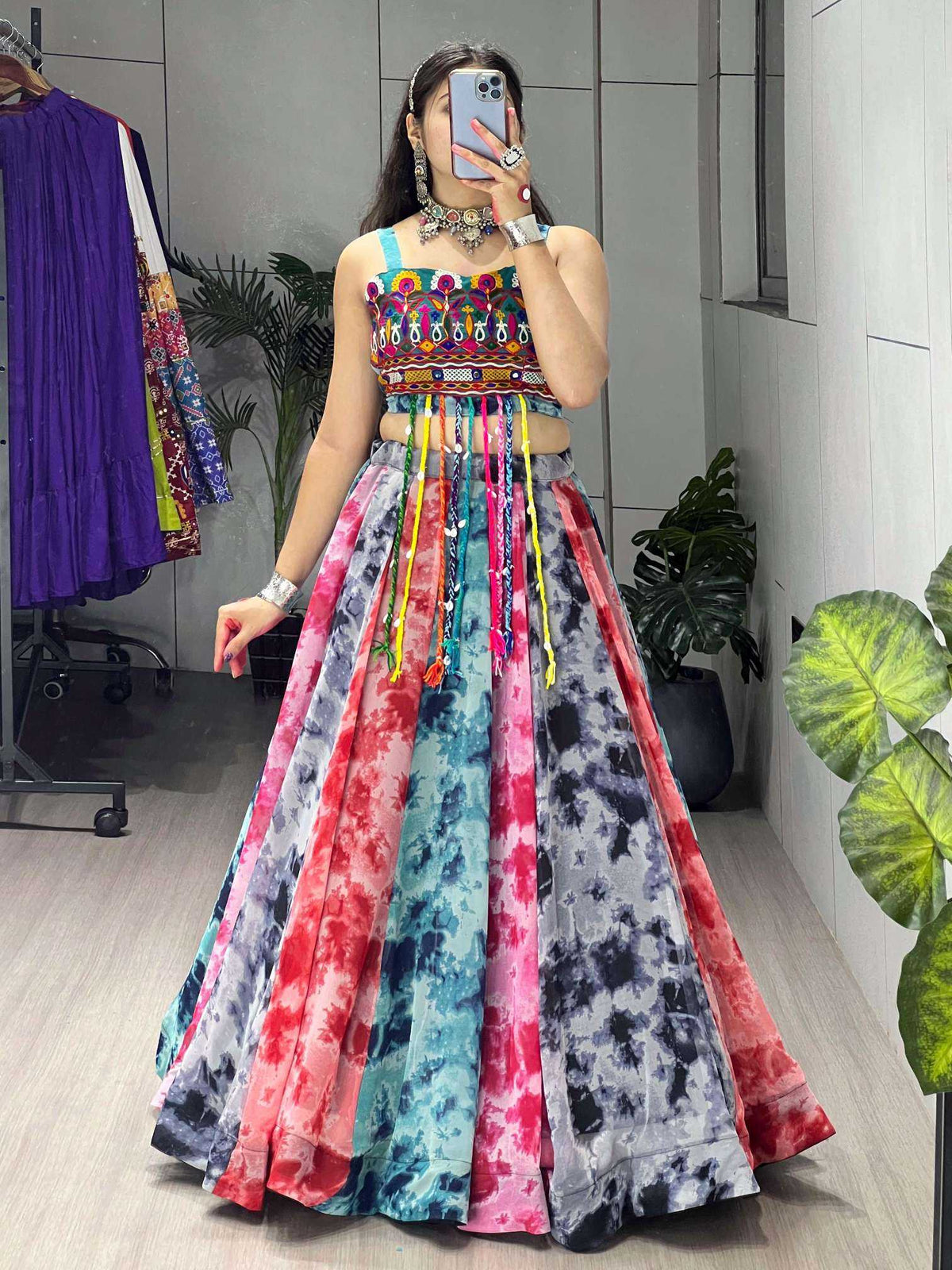 Radhaa Faux Georgette Printed Lehenga
