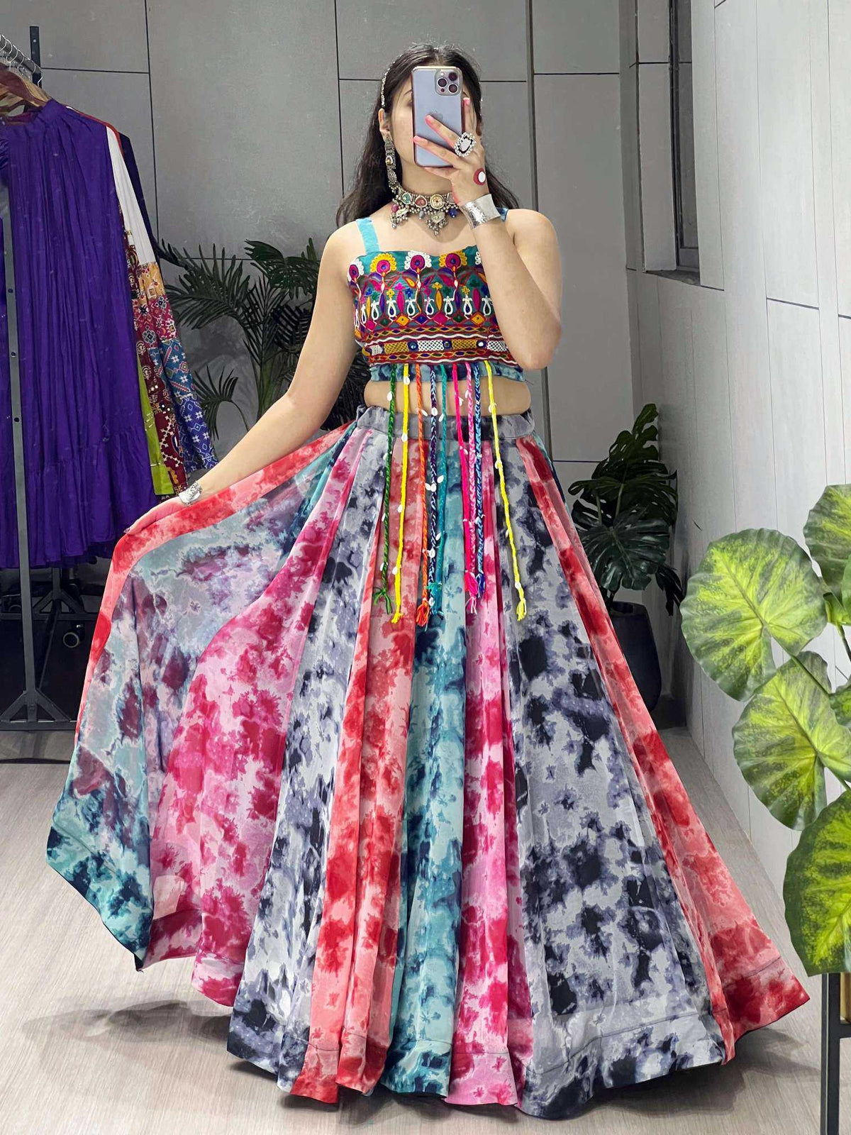 Radhaa Faux Georgette Printed Lehenga