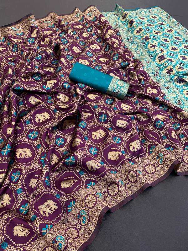 Banarasi Soft Silk Saree in Dark Green