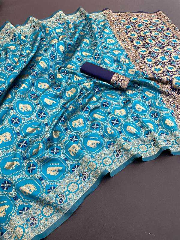 Banarasi Soft Silk Saree in Dark Green