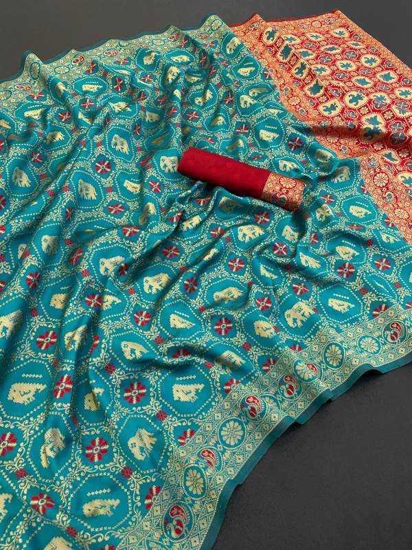 Banarasi Soft Silk Saree in Dark Green