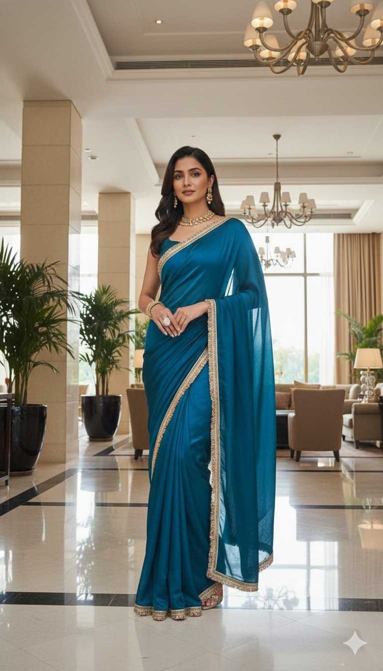 Chiffon Designer Saree in Grey