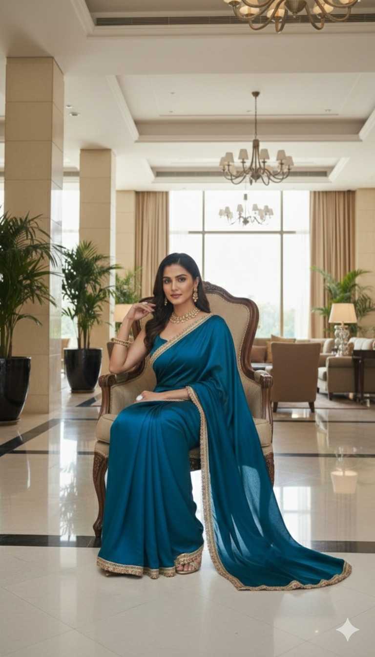 Chiffon Designer Saree in Grey