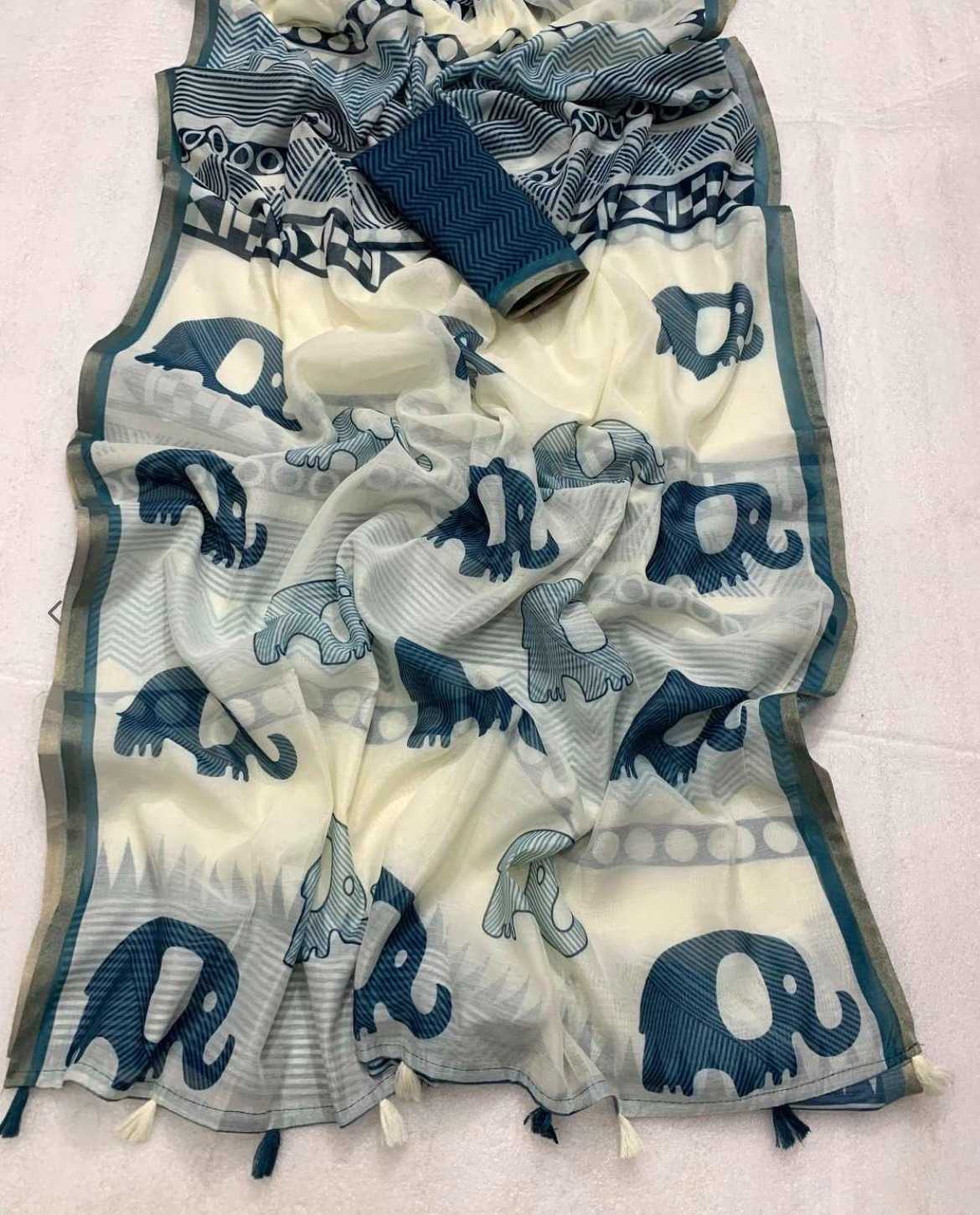 Linen Printed Saree 2008