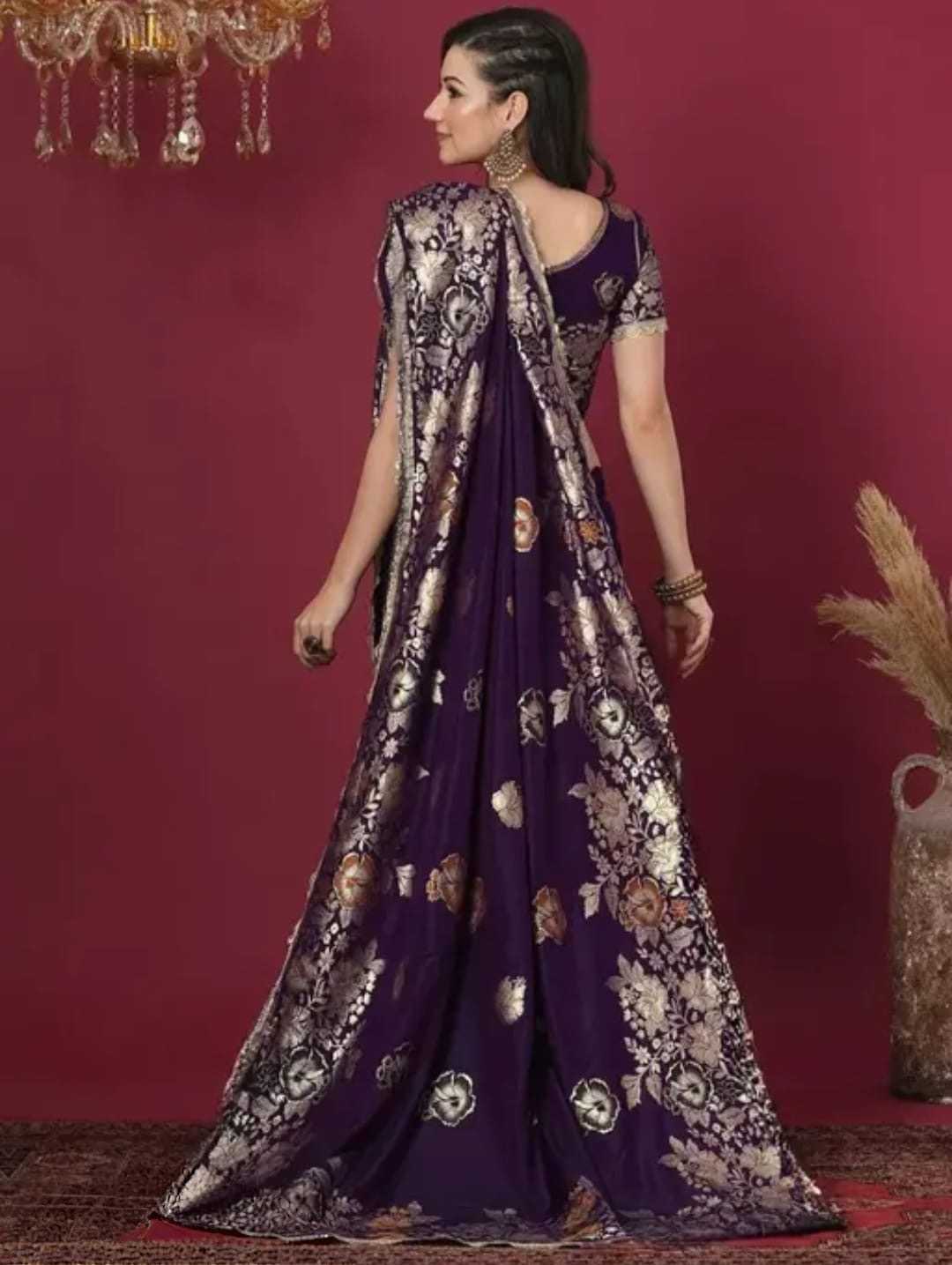 Banarasi Soft Silk Saree in Maroon