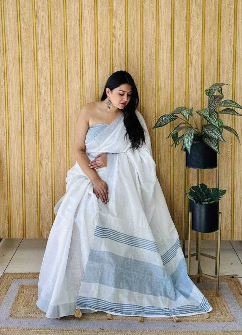 Cotton Designer Saree in Baby Pink