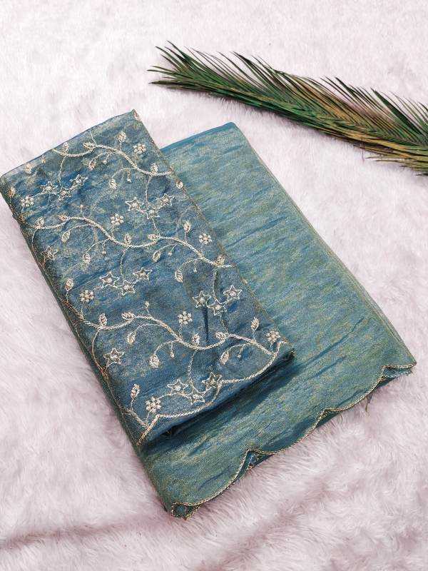 Premium Silk Party Wear Saree in Sky