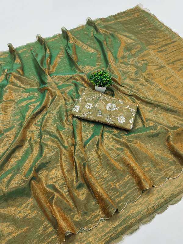 Premium Silk Party Wear Saree in Mehndi