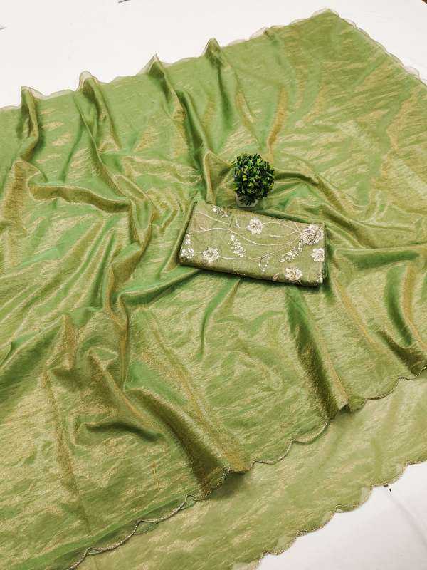 Premium Silk Party Wear Saree in Mehndi