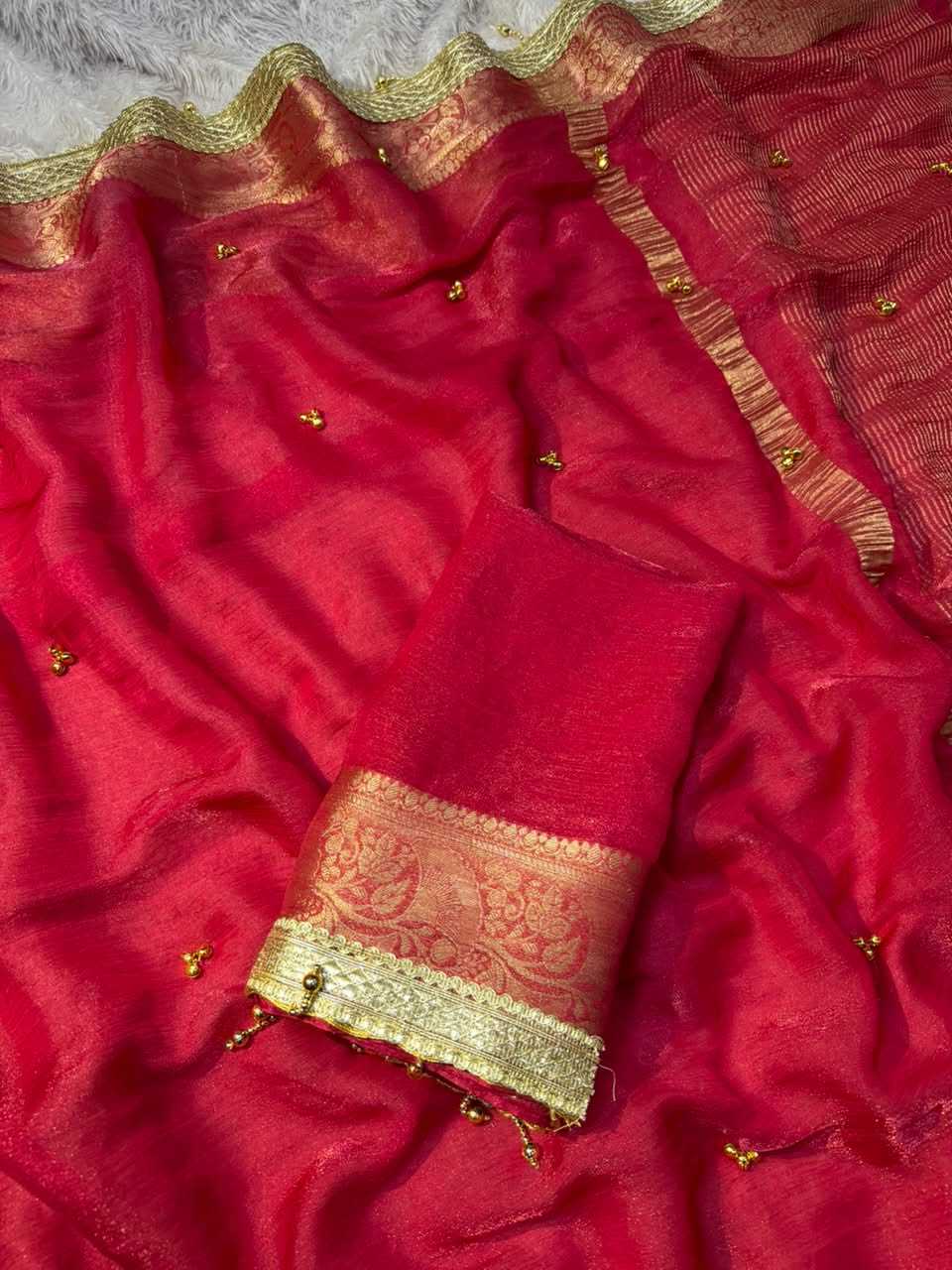 Chiffon Designer Saree in Mustard