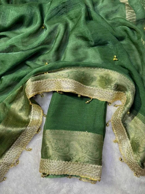 Chiffon Designer Saree in Mustard