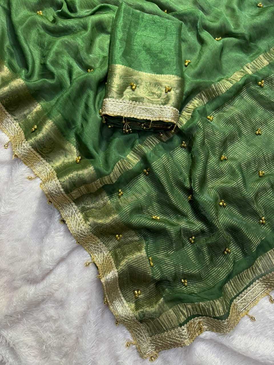 Chiffon Designer Saree in Mustard