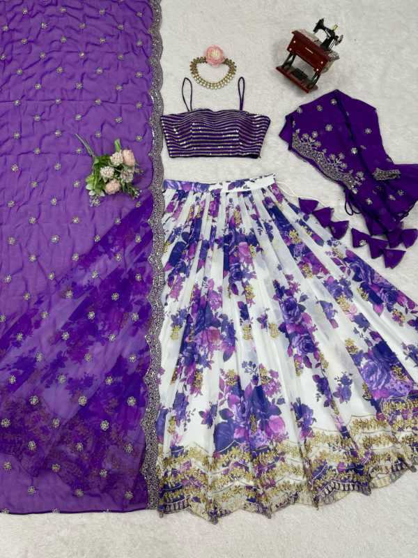 Faux Georgette Printed Lehenga 15