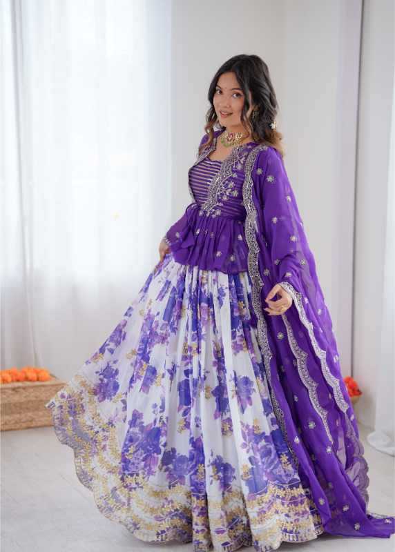 Faux Georgette Printed Lehenga 15