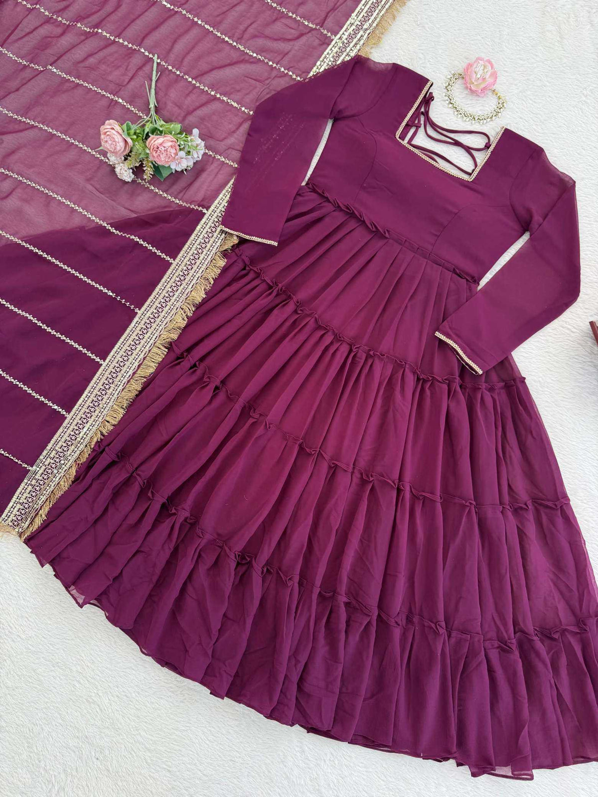 Faux Georgette Anarkali Gown
