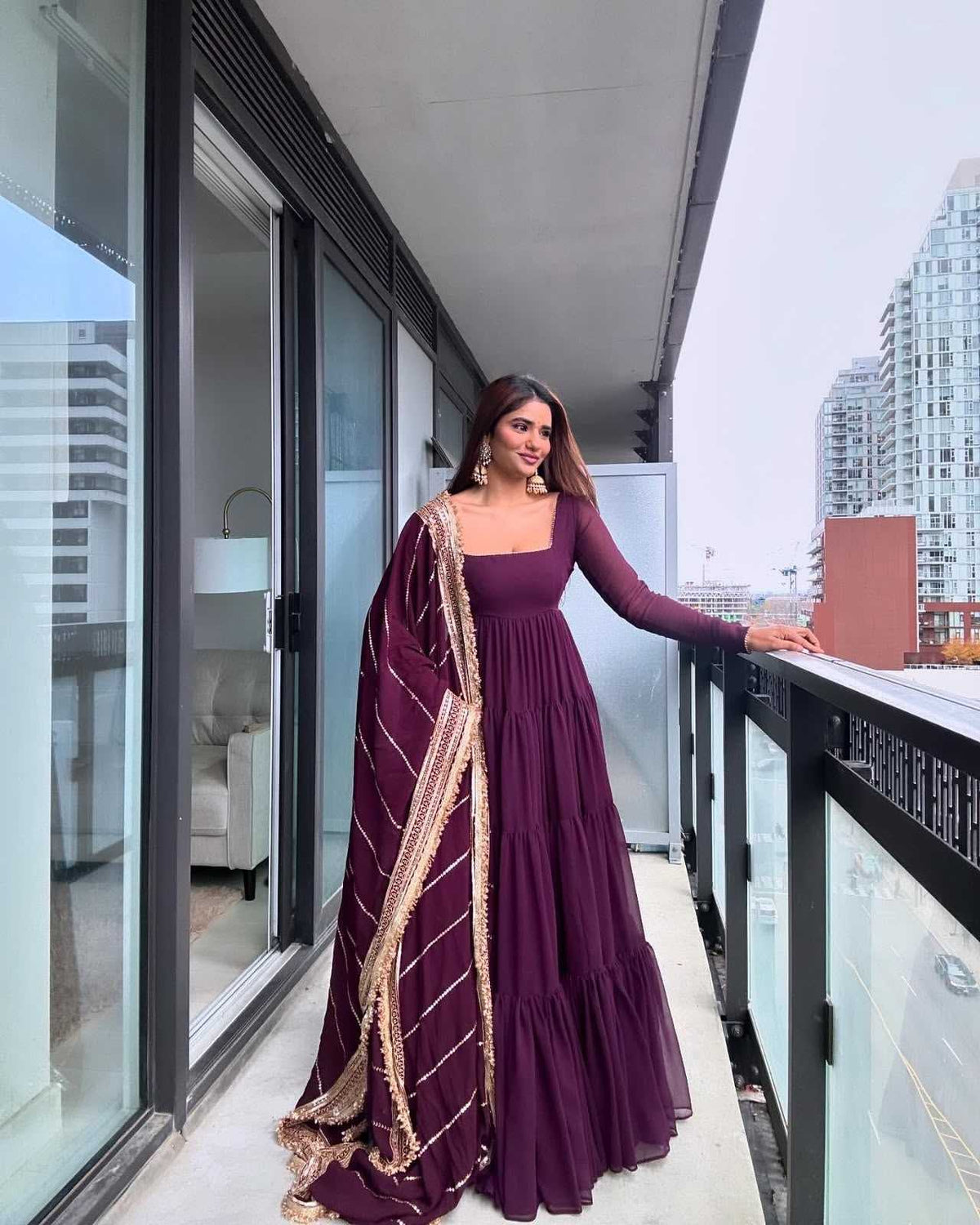 Faux Georgette Anarkali Gown