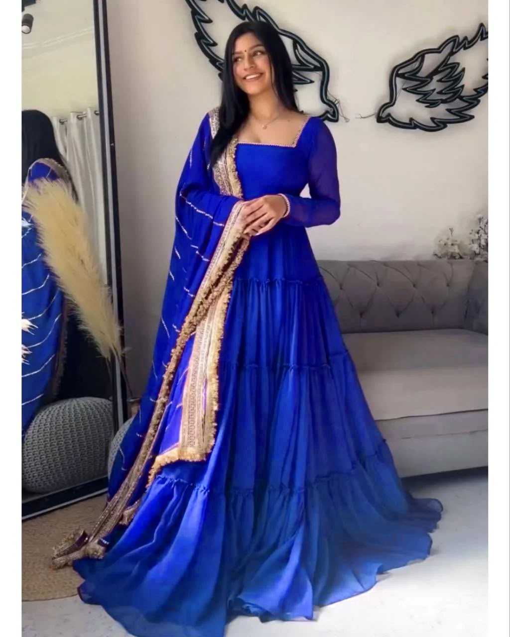 Faux Georgette Anarkali Gown