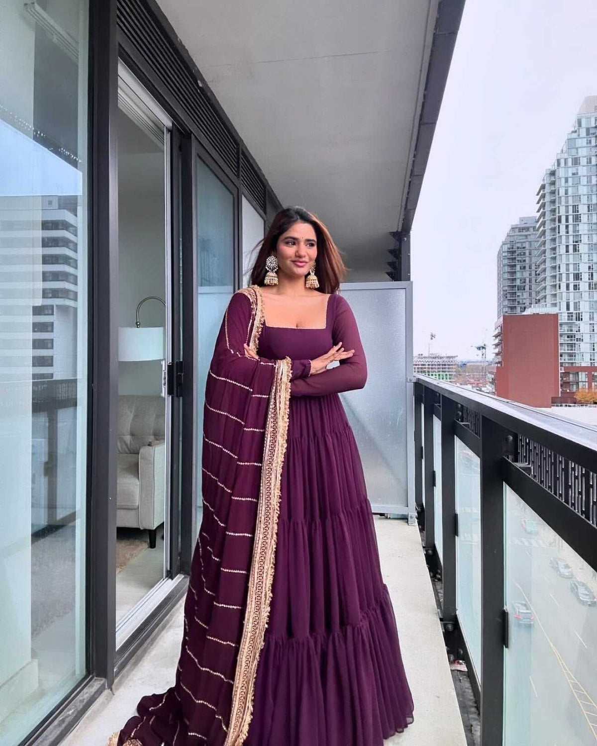 Faux Georgette Anarkali Gown