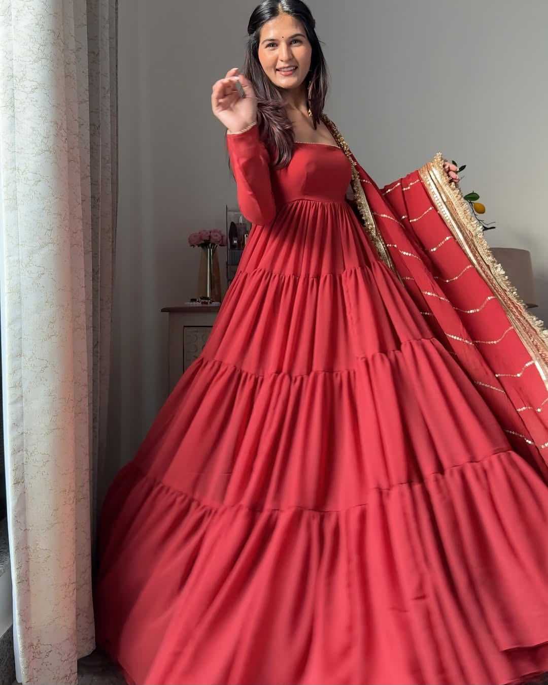Faux Georgette Anarkali Gown