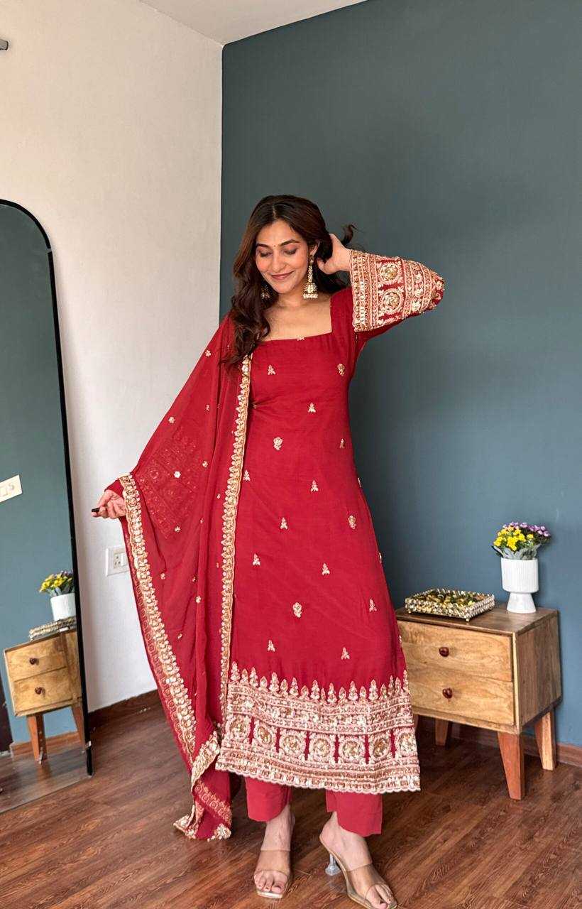 Faux Georgette Ladies Suit