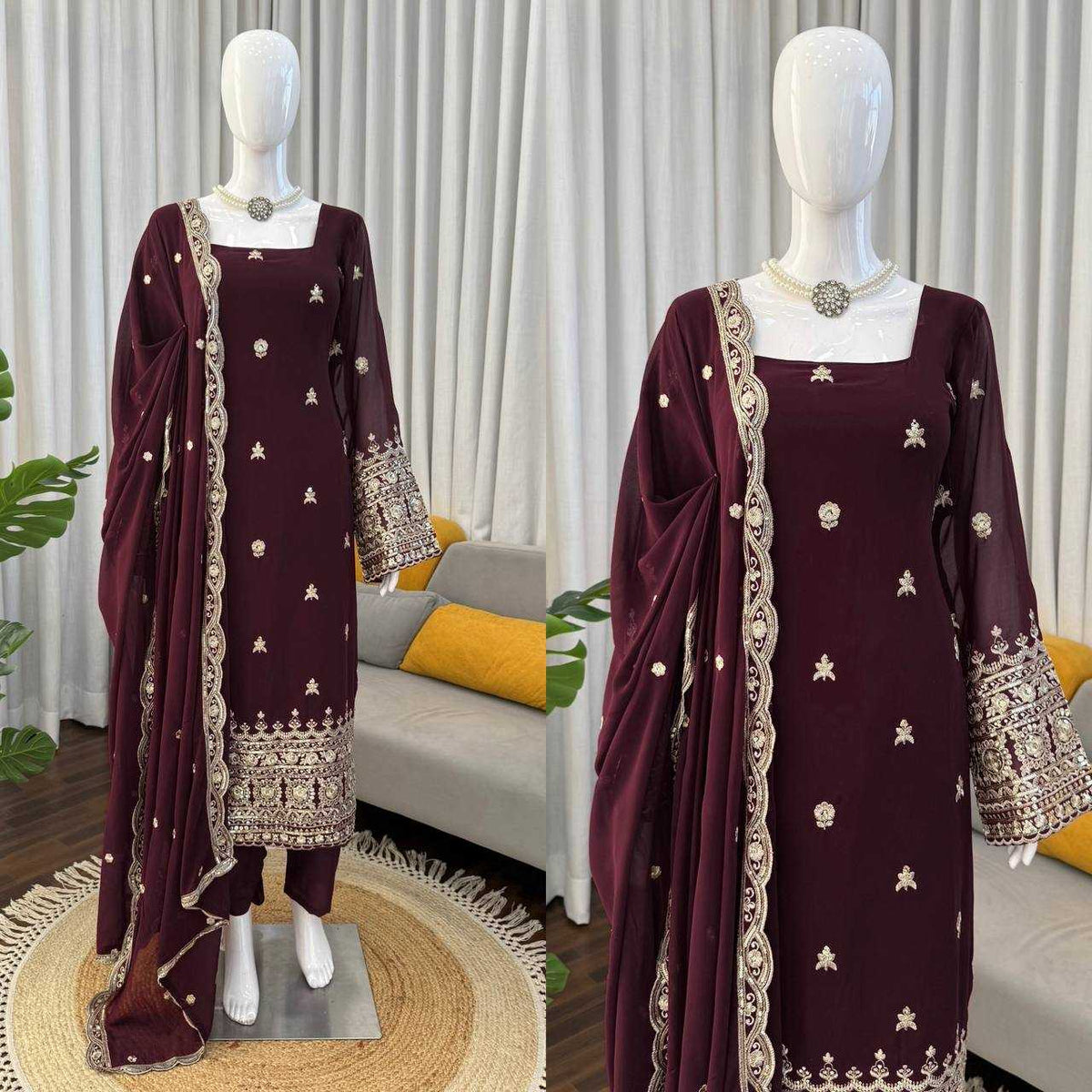 Faux Georgette Ladies Suit