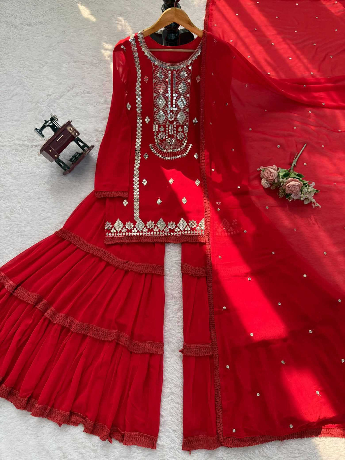 Faux Georgette Sharara Salwar Suit 1572