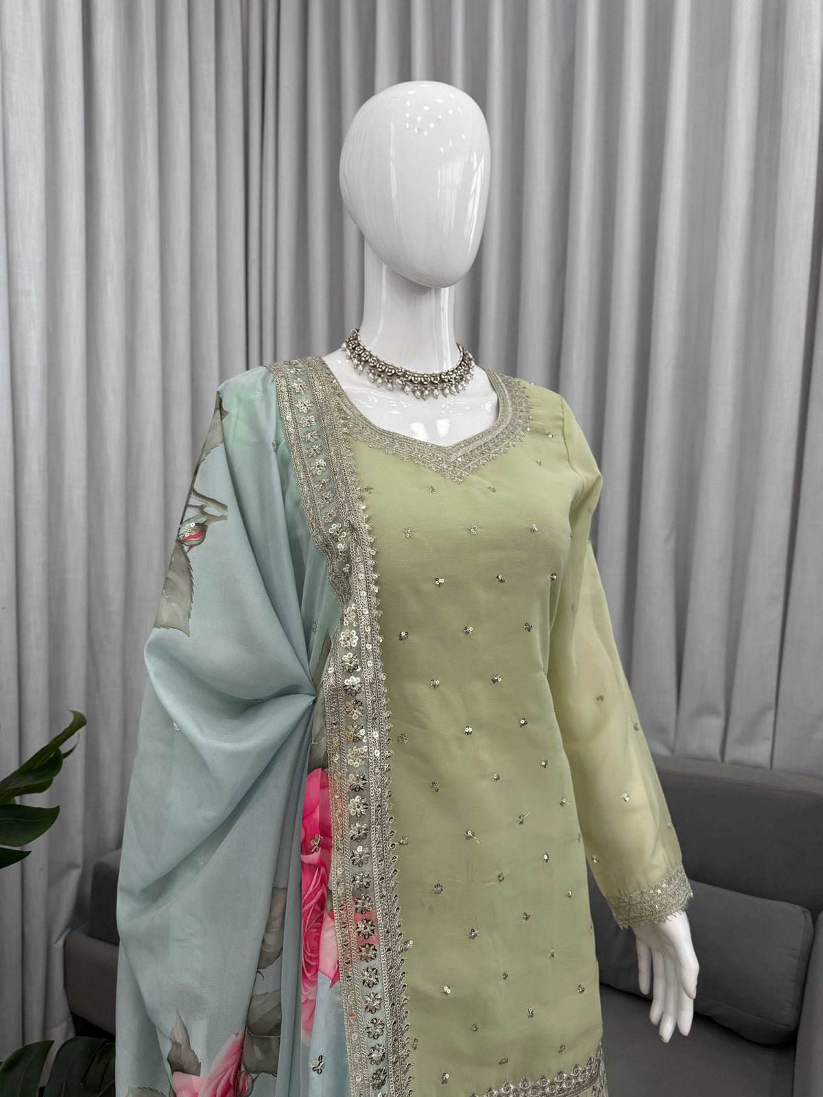 Faux Georgette Sharara Salwar Suit 1584