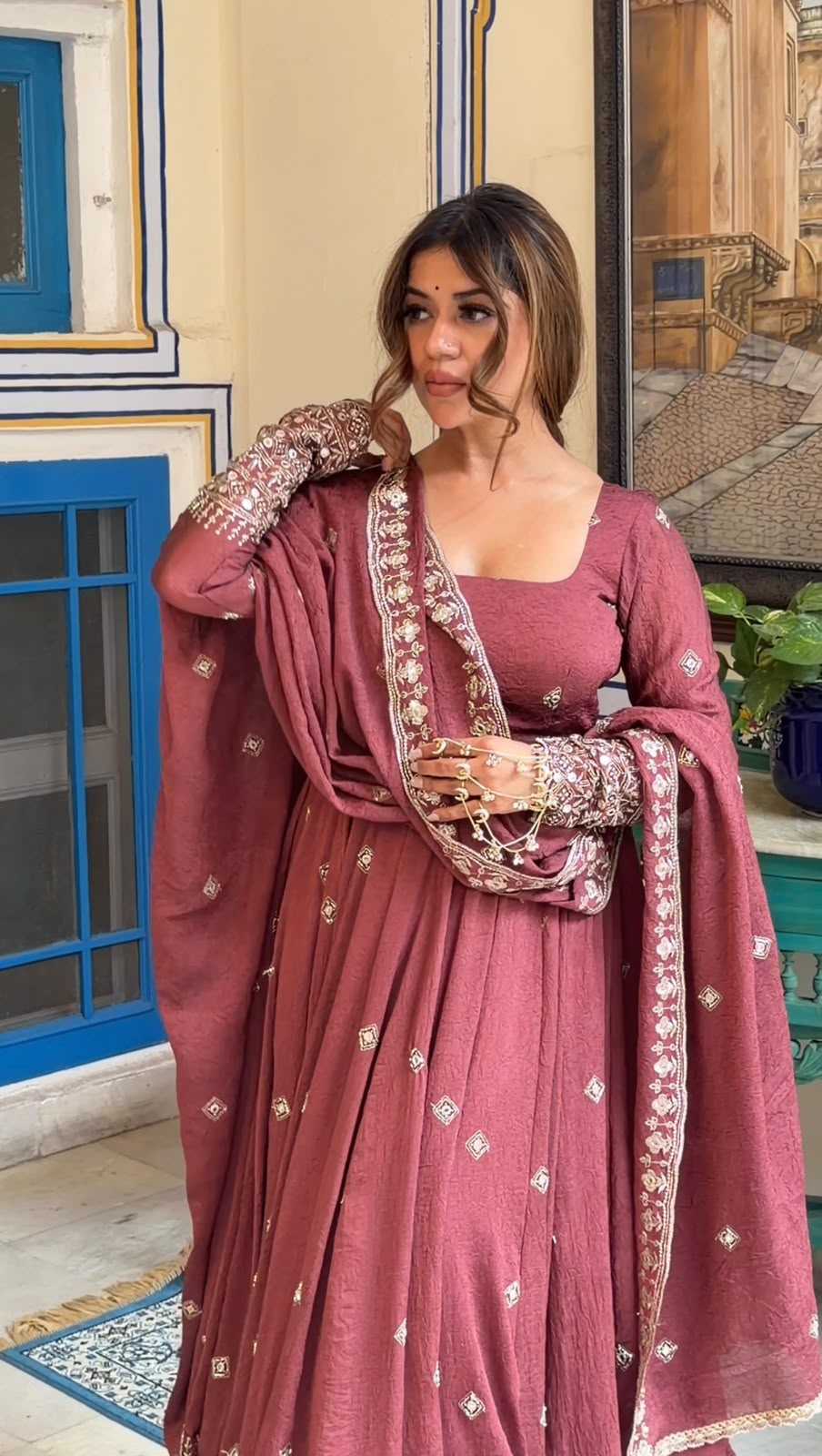 Chanderi Silk Designer Gown