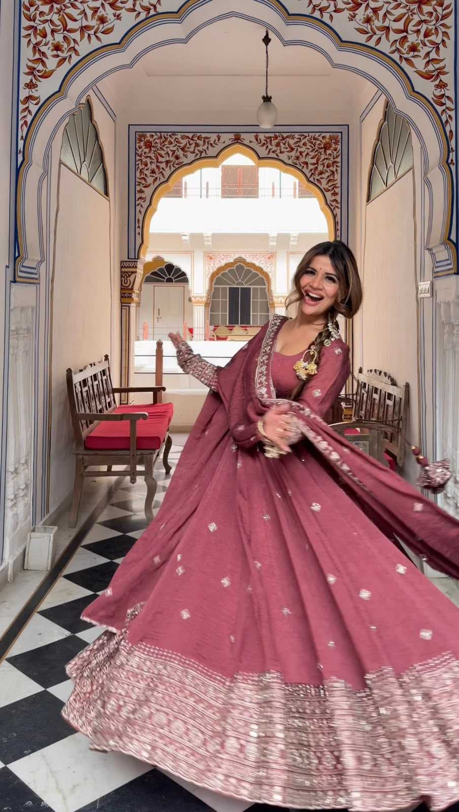 Chanderi Silk Designer Gown