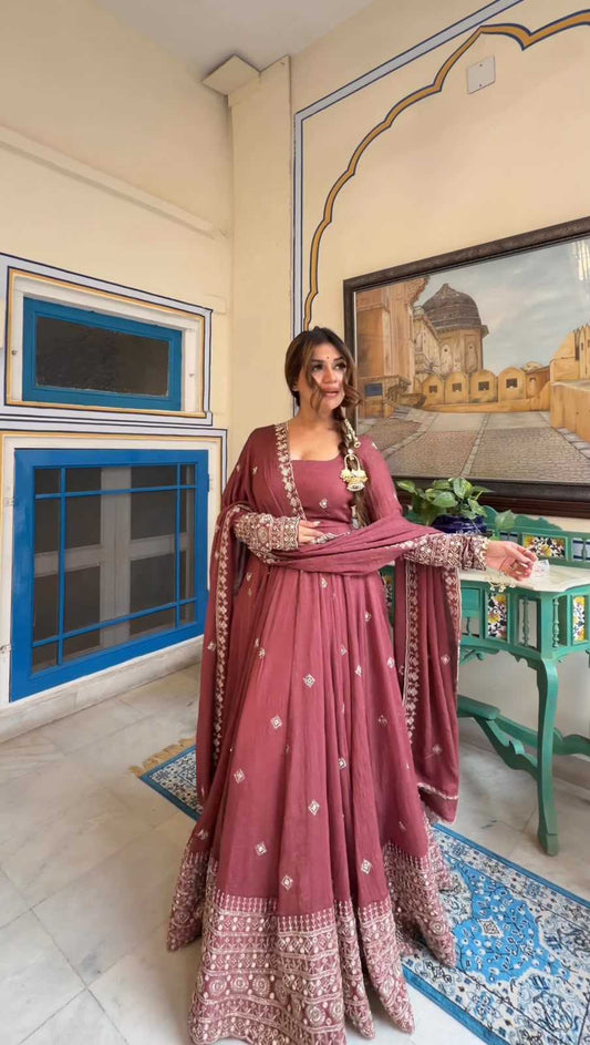 Chanderi Silk Designer Gown