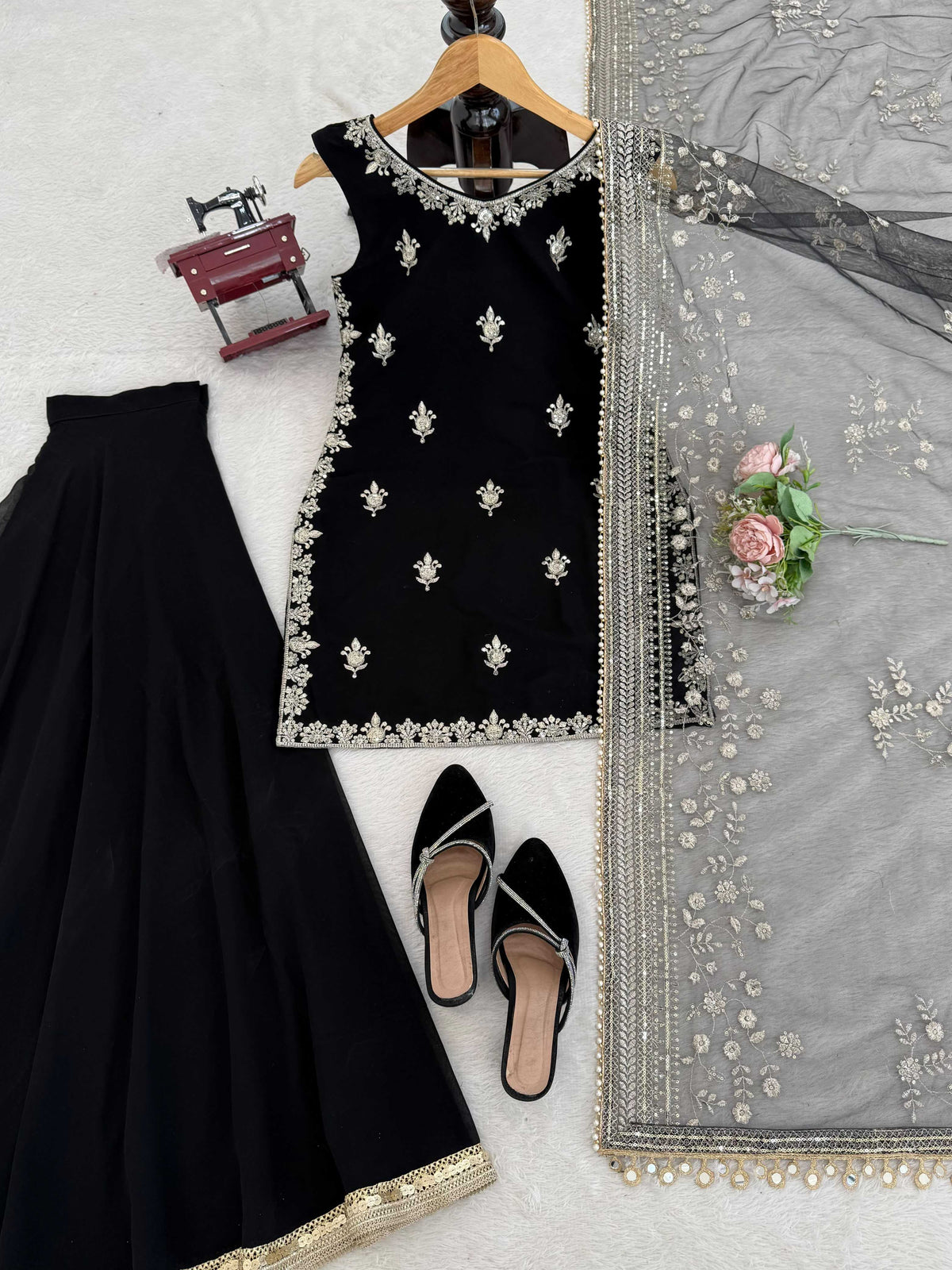 Faux Georgette Palazzo Suit 1594