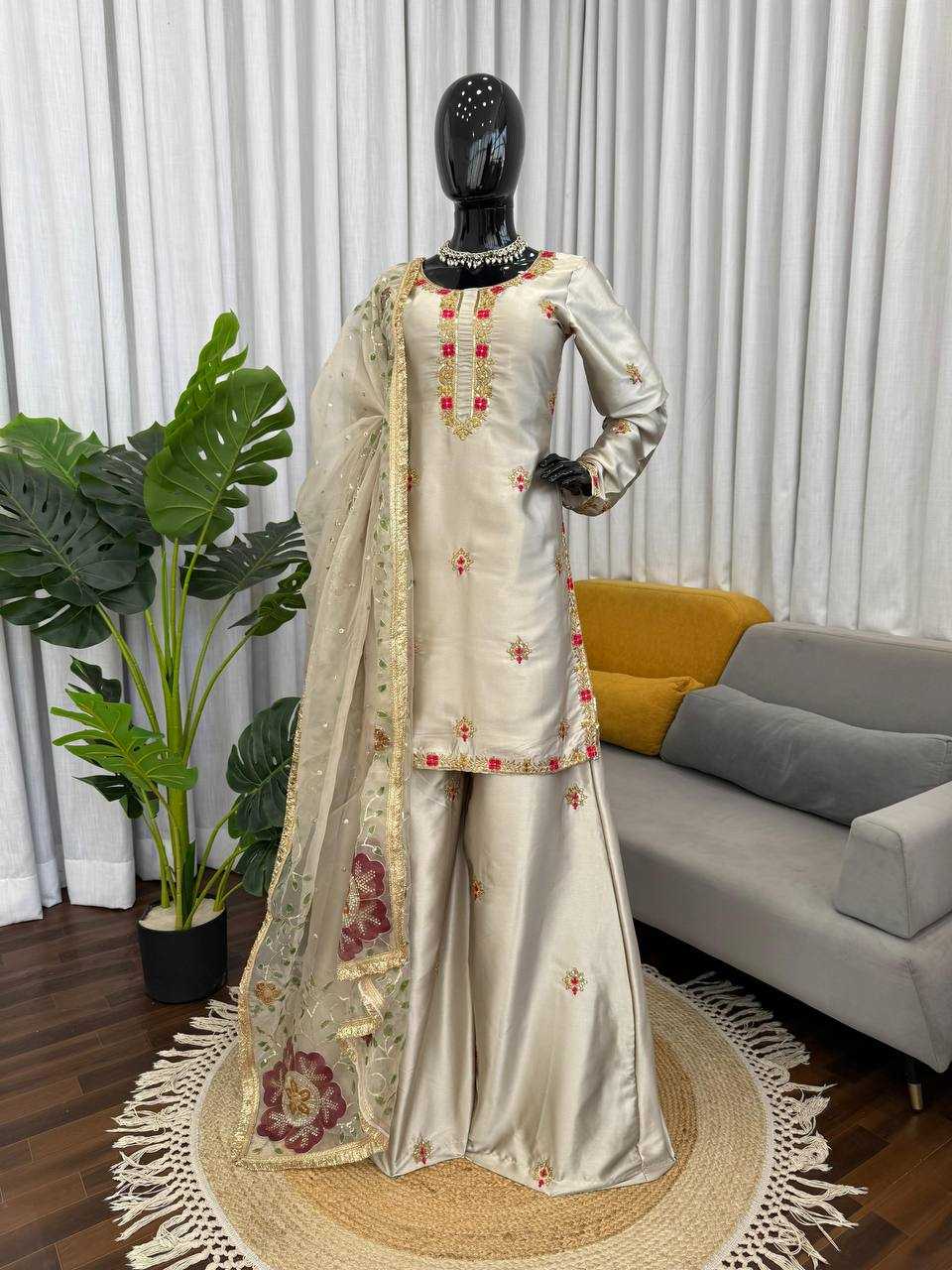 Satin Silk Cotton Suit