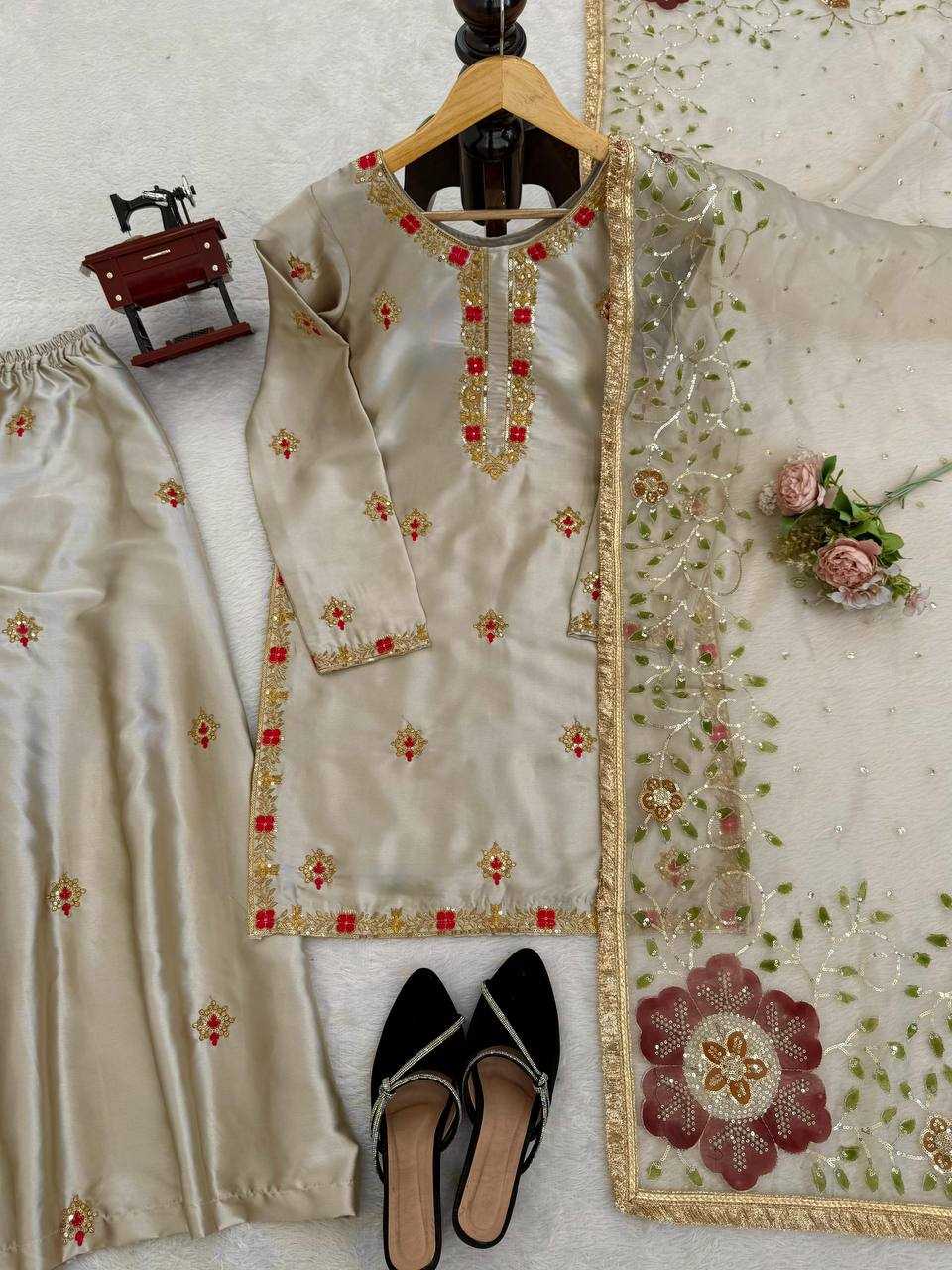 Satin Silk Cotton Suit