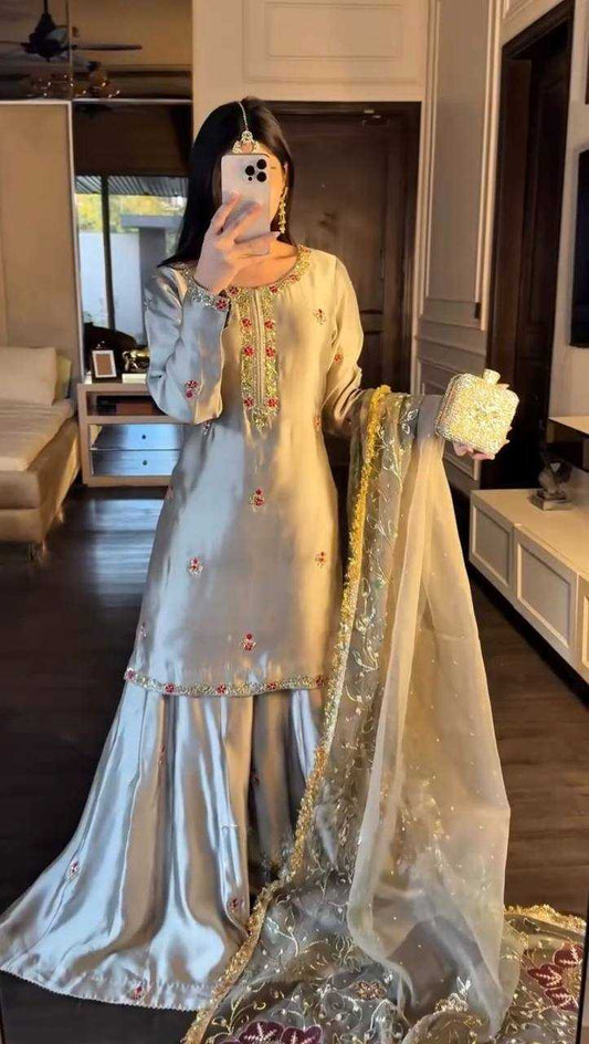 Satin Silk Cotton Suit