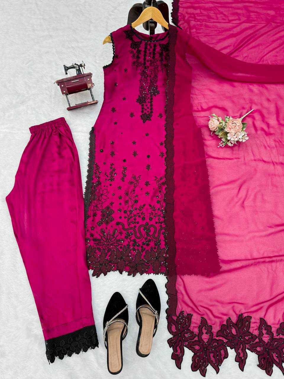 Premium Roman Silk Ladies Suit