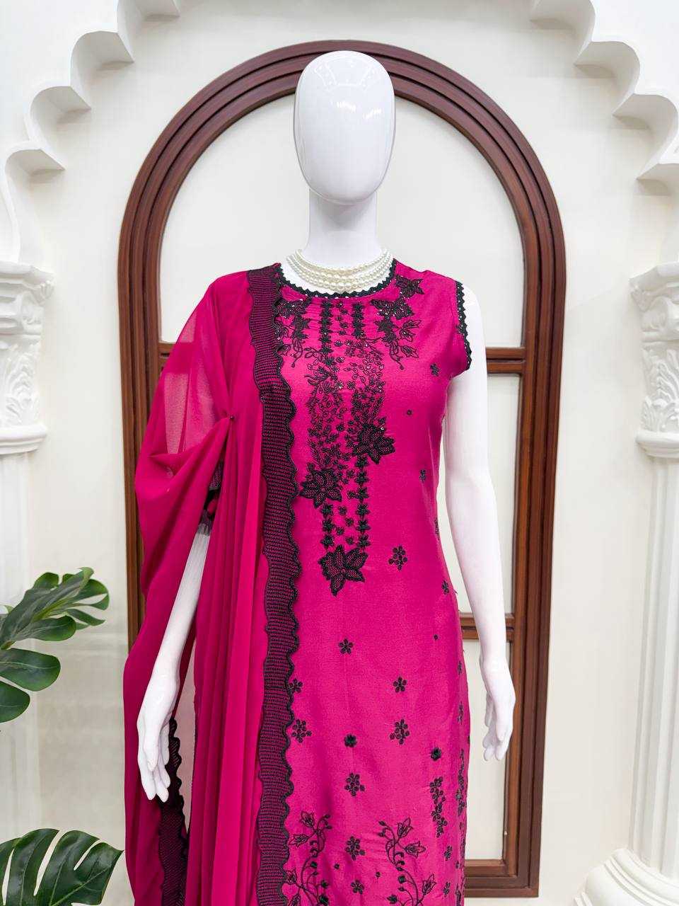 Premium Roman Silk Ladies Suit