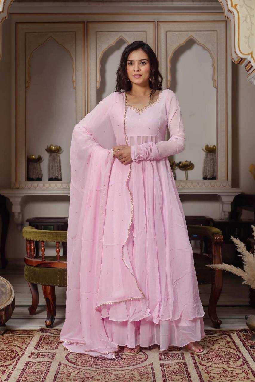 Faux Georgette Fancy Gown