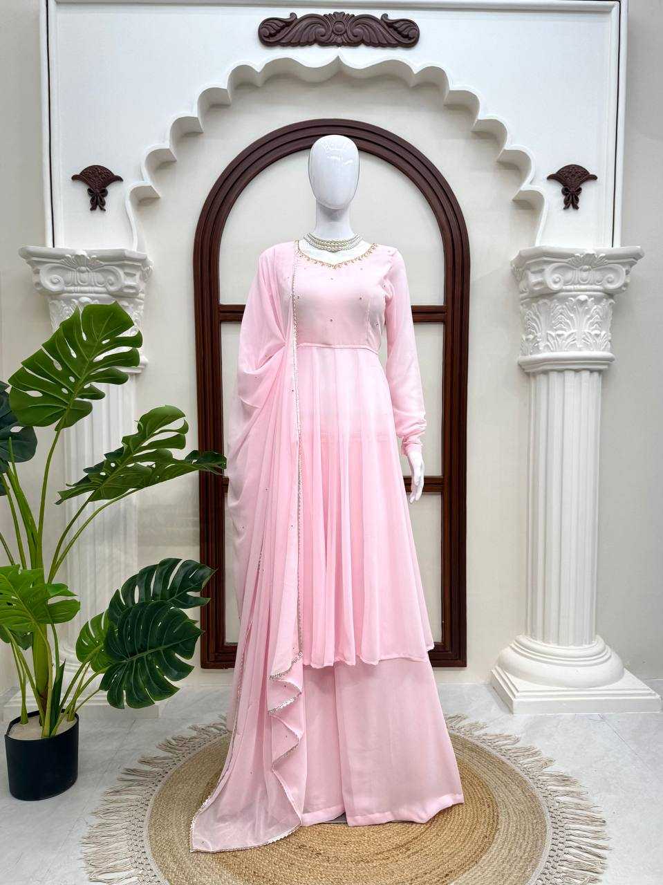 Faux Georgette Fancy Gown