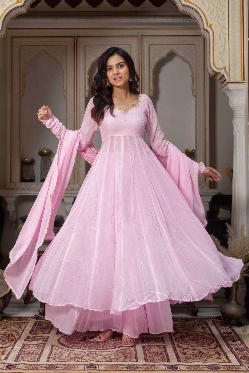 Faux Georgette Fancy Gown