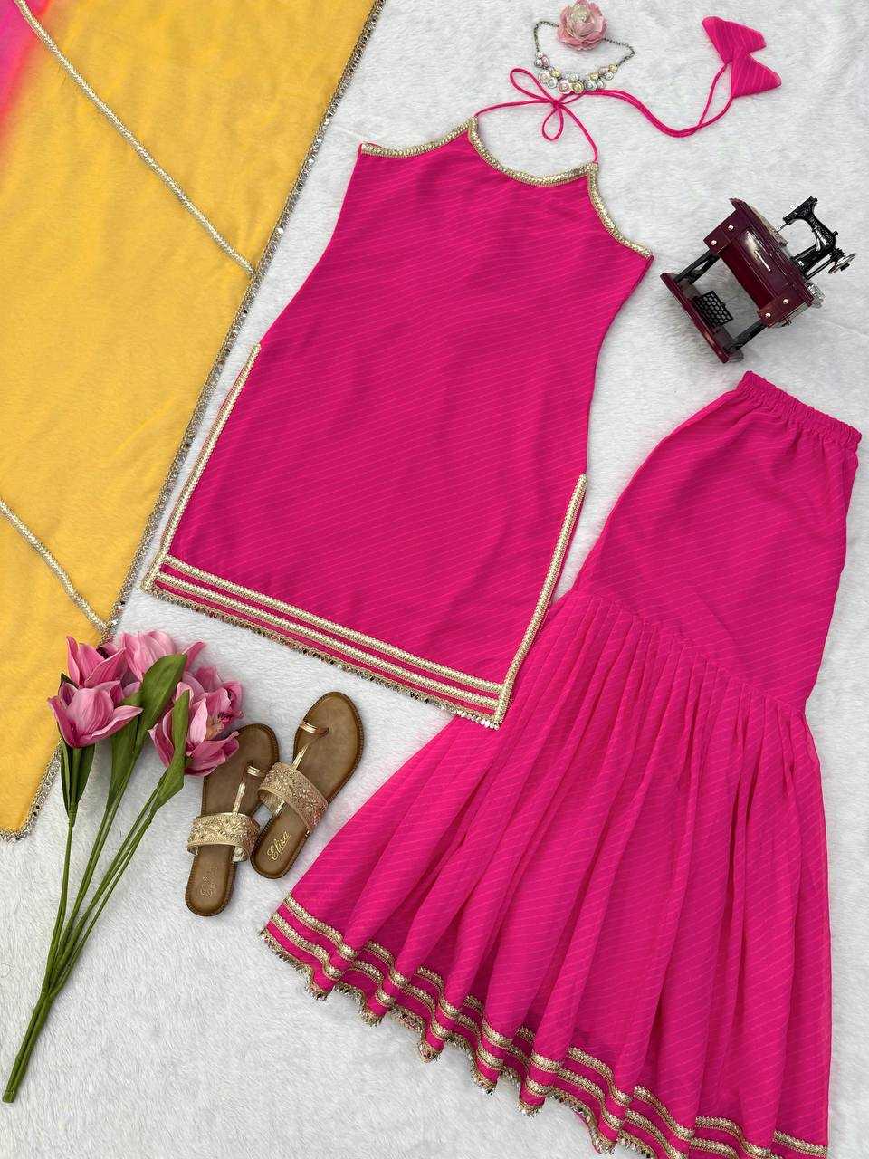 Faux Georgette Sharara Salwar Suit